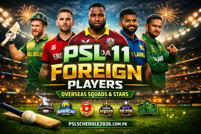 Foreign Players List Announced for PSL 11 2026
