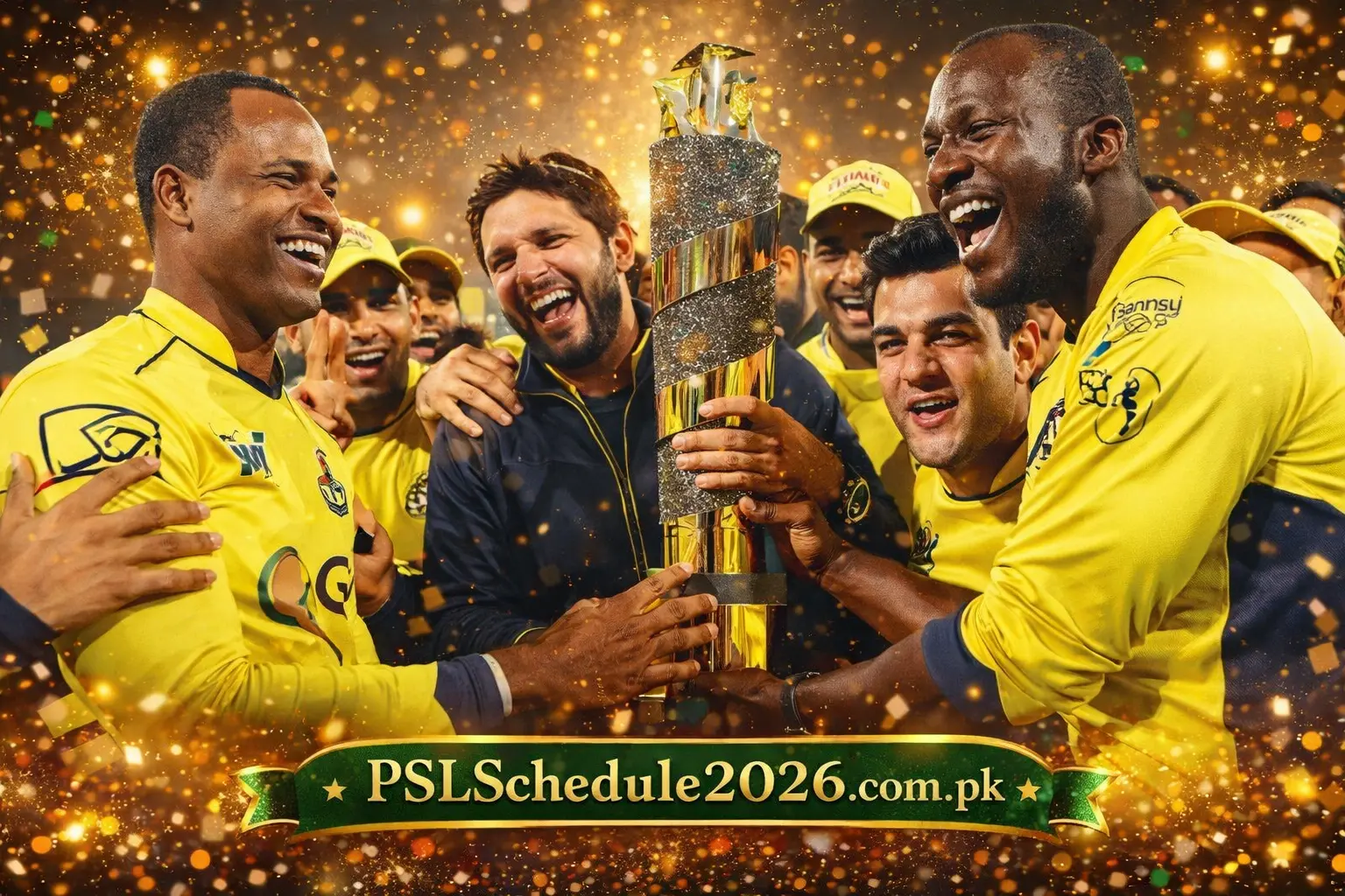 Peshawar Zalmi players celebrating PSL 2 victory over Quetta Gladiators